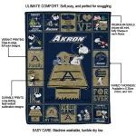 akron zips snoopy love blue quilt blanket best selling