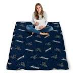 akron zips solid classic blue quilt blanket best selling