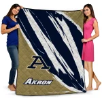akron zips stroke art blue white quilt blanket best selling