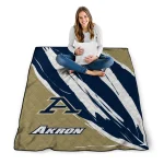 akron zips stroke art blue white quilt blanket best selling