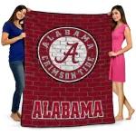 alabama crimson tide brick grid crimson quilt blanket best selling