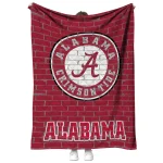 alabama crimson tide brick grid crimson quilt blanket best selling