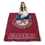 alabama crimson tide brick grid crimson quilt blanket best selling