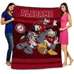 alabama crimson tide disney football crimson quilt blanket best selling