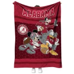 alabama crimson tide disney football crimson quilt blanket best selling
