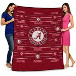alabama crimson tide handdrawn stripes crimson quilt blanket best selling
