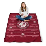 alabama crimson tide handdrawn stripes crimson quilt blanket best selling