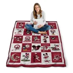 alabama crimson tide mickey mouse motif crimson white quilt blanket best selling