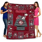 alabama crimson tide snoopy love crimson quilt blanket best selling