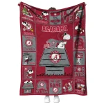 alabama crimson tide snoopy love crimson quilt blanket best selling