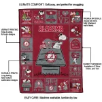 alabama crimson tide snoopy love crimson quilt blanket best selling