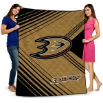 anaheim ducks arrow layers gold quilt blanket best selling