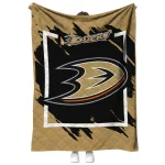 anaheim ducks block border gold quilt blanket best selling