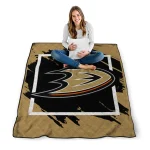anaheim ducks block border gold quilt blanket best selling