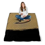 anaheim ducks dot illusion gold quilt blanket best selling