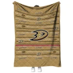 anaheim ducks handdrawn stripes gold quilt blanket best selling