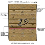 anaheim ducks handdrawn stripes gold quilt blanket best selling