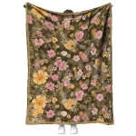 anaheim ducks hibiscus foliage gold quilt blanket best selling