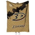 anaheim ducks nhl shield gold quilt blanket best selling