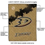 anaheim ducks nhl shield gold quilt blanket best selling