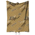 anaheim ducks sketch lines gold quilt blanket best selling