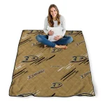 anaheim ducks sketch lines gold quilt blanket best selling