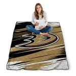 anaheim ducks wild lines gold white quilt blanket best selling