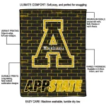 appalachian state mountaineers brick grid black quilt blanket best selling