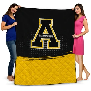 appalachian state mountaineers dot illusion black quilt blanket best selling