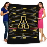 appalachian state mountaineers handdrawn stripes black quilt blanket best selling