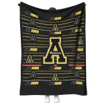 appalachian state mountaineers handdrawn stripes black quilt blanket best selling