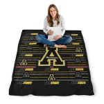 appalachian state mountaineers handdrawn stripes black quilt blanket best selling