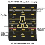 appalachian state mountaineers handdrawn stripes black quilt blanket best selling