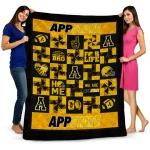 appalachian state mountaineers helmet heart black quilt blanket best selling