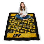 appalachian state mountaineers helmet heart black quilt blanket best selling