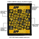 appalachian state mountaineers helmet heart black quilt blanket best selling