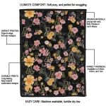 appalachian state mountaineers hibiscus foliage black quilt blanket best selling