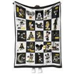 appalachian state mountaineers mickey mouse motif black white quilt blanket best selling