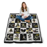 appalachian state mountaineers mickey mouse motif black white quilt blanket best selling