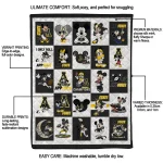 appalachian state mountaineers mickey mouse motif black white quilt blanket best selling
