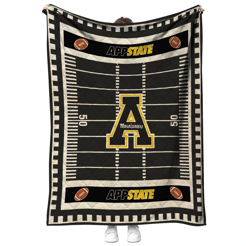 appalachian state mountaineers mickey player black quilt blanket fashion forward