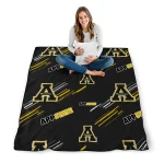 appalachian state mountaineers sketch lines black quilt blanket best selling