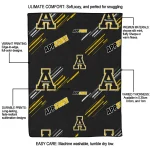 appalachian state mountaineers sketch lines black quilt blanket best selling