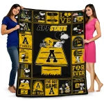 appalachian state mountaineers snoopy love black quilt blanket best selling