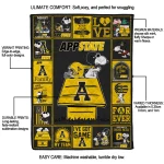 appalachian state mountaineers snoopy love black quilt blanket best selling