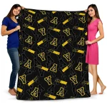 appalachian state mountaineers solid classic black quilt blanket best selling