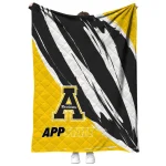 appalachian state mountaineers stroke art black white quilt blanket best selling