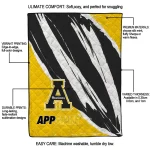 appalachian state mountaineers stroke art black white quilt blanket best selling