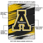 appalachian state mountaineers wild lines black white quilt blanket best selling