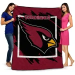 arizona cardinals block border red quilt blanket best selling